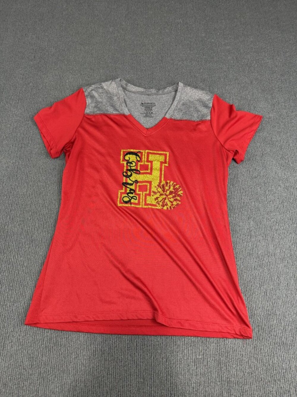 Augusta Ladies Juniors  V-Neck Short Sleeve Cheer Shirt Hudson Cobras M